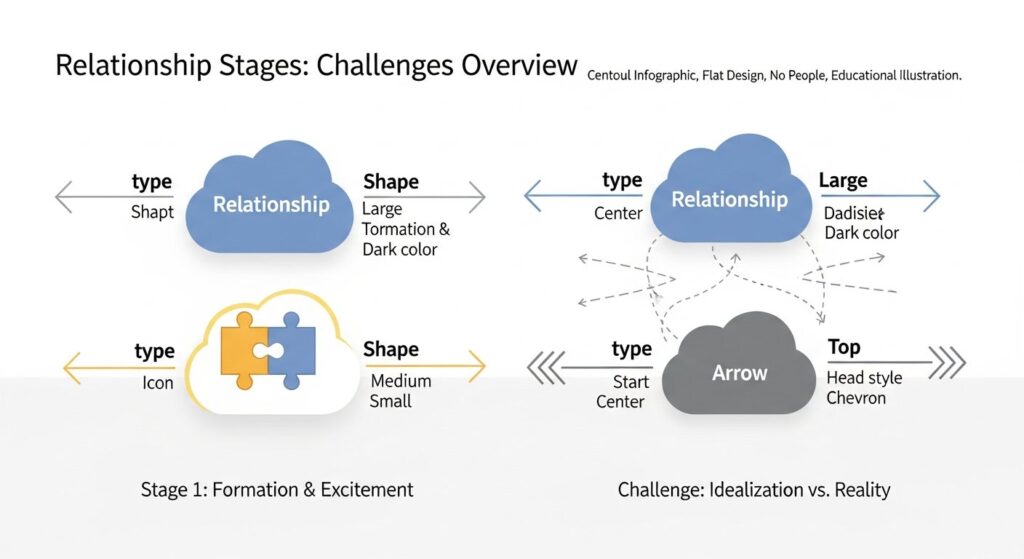 relationship stages challenges - featured illustration