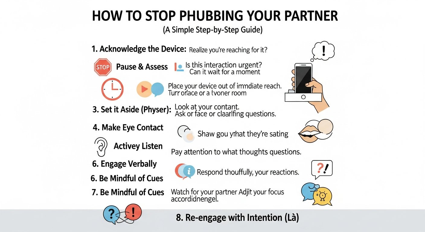 how to stop phubbing your partner - featured illustration